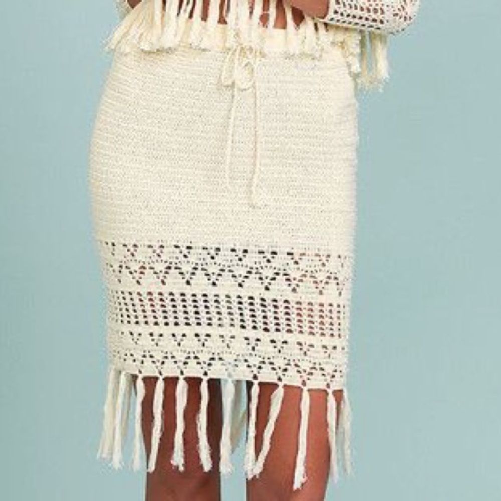 MINKPINK | Crochet Skirt | Cream